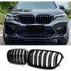 Haoyijiahui G01 Griglia Radiatore per BMW Serie X3 G01 2018-2021 Serie X4 G02 2019-2021 Griglia Anteriore Nera Lucida(For G01 2019-2021)