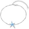 JFASHOP Braccialetto con stelle marine in argento Sterling 925 opale spiaggia marine stelle marine idea regalo per donne e ragazze
