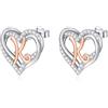 INFUSEU Orecchini Lettera, Argento Sterling 925 Orecchino Iniziale Lobo Iniziali Cuore Lettera A-Z Nome Iniziali Dell'alfabeto Gioielli Personalizzati Regali per Donne Ragazze
