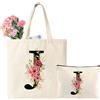 Tarklanda Borsa Tote Tela con Iniziale, Borsa Shopper con Lettere, Tote Bag Donna Personalizzata con Nome, Regalo per Donna, Amica, Mamma, Regali di Compleanno, Festa della mamma (J)