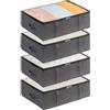 Lifewit Scatole Sottoletto, Scatole per Armadio Contenitori Sottoletto per Coperte con Maniglia Rinforzata, Organizer Armadio per Vestiti, Lenzuola, Camera da Letto, Grigio, 40 L, 4 Pezzi