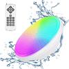 KOLLNIUN Luci LED per piscina, PAR56 LED per piscina, luci subacquee, RGBW, IP68, impermeabile, 54 W, 12 V AC/DC, dimmerabili con telecomando, illuminazione per piscina piatta