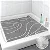 Lurowo Tappetino da doccia antiscivolo, 60 x 60 cm, in PVC, morbido e confortevole, per piatto doccia, ad asciugatura rapida, per piatti doccia (grigio A, 60 x 60 cm)