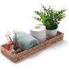 IVAILEX Vassoio Bagno Portaoggetti Rettangolare per Organizzare Giacinto d'acqua Cesto Vimini del Toilette Lungo Stretto Porta Asciugamani Ospiti (Naturale 41,5 x 15,5 x 5cm)