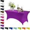 Mienocol Tovaglia in spandex viola, 1,8 m, elasticizzata, rettangolare, lavabile, universale, per patio, cucina, eventi, matrimoni, cocktail bar, mostre, banchetti, feste