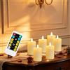 yucanucax Confezione da 6 lumini votivi avorio con telecomando, emette luce gialla max 800 ore da 2 batterie AAA (non incluse) per interni, camera da letto, sala studio..