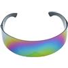 Sarini Costume da ciclope futuristico e Stretto,Colore Argento,con Lenti a Specchio e Visiera,Occhiali da Sole
