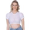 Schöneberger Trachten Couture Camicia Dirndl da donna, a maniche corte, in pizzo, color crema, bianco, per Oktoberfest, Julika, bianco panna, 38