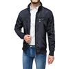 Evoga Giubbotto giacca uomo casual primavera estate giubbino moto slim fit (3XL, A1 Nero)