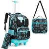 HTgroce Zaino Trolley Scuola Elementare Bambino Trolley Scuola Bambino, Kit da Viaggio Scolastico 3 in 1 Trolley Bambino da Viaggio Regali per la Scuola per Ragazzi