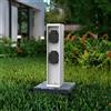 Colonnina con Prese elettriche da Giardino 30cm IP54 Alluminio - Bianca