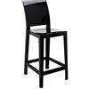 Kartell One More Please Sgabello, 2 Pezzi, Nero Coprente, Altezza seduta 65 cm