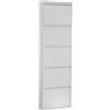 DRW Scarpiera in metallo con 5 cassetti in bianco opaco 50 x 15 x 170 cm