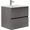 Baikal TRIX, Melamina Melammina Lavabo in Ceramica, Cenere, 50 cm
