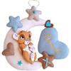 Generico Fiocco nascita Re Leone con stelle, luna e cuori e nome personalizzato- Fatto a mano - Regalo unico- Decorazione per porta cameretta bimbo o bimba- Variante verde menta e nocciola