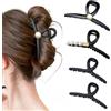Uoocg 4 mollette per capelli nere da donna grandi ragni fermagli per capelli per donne e ragazze clip artiglio forte tenuta accessori per capelli