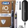 Oral-B Spazzolino Elettrico Ricaricabile iO 9 Nero e Rosa, 3 Testine di Ricambio, 1 Custodia da Viaggio Ricaricabile, Confezione Doppia, 2 Spazzolini