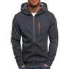 Generico Felpa Uomo con Cappuccio e Zip Intera con Tasche Laterali Cotone Leggera Primaverile Estiva Maniche Lunghe. Felpa Uomo con Zip Classiche