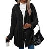 Zukmuk Cappotto Donna Caldo in Finta Lana Cappotto Cardigan Moda ed Elegante Invernale Donna (Nero con Cappuccio, XL)
