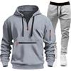 Daikascbny Completo Palestra Uomo Tuta Uomo Completo Invernale Felpe con Cappuccio e Zip e Pantaloni Felpati Tute da Ginnastica Traspirante Cotone Felpato Completo Tuta Sportiva