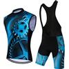 Mydawan Abbigliamento Ciclismo Uomo Completo Bici MTB Estivo Maglia Ciclista,Maglietta Bicicletta Senza Maniche Gilet e Salopette Pantaloncini con 9D Gel Imbottiti,Tuta da Ciclo Asciugatura Rapida(13,3XL)