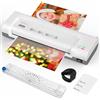 VidaTeco Plastificatrice A4, VidaTeco plastificatrice con 30 pellicole per laminazione, riscaldamento rapido, per laminazione a caldo e a freddo, spessore fino a 0,6 mm per foto, documenti, ricette e carte