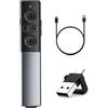 VOVIGGOL Tutti i Gusci di Metallo Presentatore Wireless Puntatori per Presentazioni, USB/Tipo-C 2 in 1 Slide Presenter PPT Puntatore Telecomando Penna Presentazioni Powerpoint per Mac iPad Computer