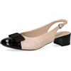 CAPRICE Décolleté Slingback da Donna con Fiocco Eleganti, Nero (Black Comb), 36 EU
