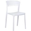 Totò Piccinni Sedia DELTA in Polipropilene in fibra di Vetro Moderne Design Impilabile (Bianco, 1)