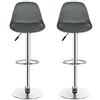 Belfoyer Set di 2 sgabelli da bar girevoli, sgabello da bar in pelle sintetica regolabile in altezza e girevole a 360°, sedie da bar cucina in plastica, grigio scuro