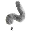 ModexO Plug anale Volpe grigia/coda di cane Plug anale peloso in metallo Giocattoli sexy Butt plug Flirt Plug ano Per Giocattolo per adulti coda di gatto per donne