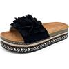 Pogolino Sandali da donna pantofole plateau estivi con fiocco fiore ciabatte sandaletti TL, 38 EU