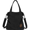 Myhozee Borsa Donna Tracolla,Borse Mano Donna Borse a Spalla in Tela Borsetta Vintage Shopper Messenger Bag Multifunzione per Shopping Scuola Viaggio (Nero)