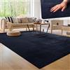 Paco Home Tappeto Moderno e Morbido per Soggiorno a Pelo Corto Lavabile Fluffy Uni Effetto Pelliccia Senza Tempo Elegante Antiscivolo Facile da Pulire, Dimensione:300x400 cm, Colore:Navy-Blu