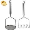 Hisdricus 2 Schiacciapatate, Schiacciapatate Acciaio Inox，Schiaccia Patate in Acciaio，schiacciapatate acciaio inox professionale，in Acciaio Inox, Design Manuale, Adatto per Purè di Patate e Legumi
