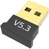 calonny Adattatore Bluetooth USB 5.3, Chiavetta Bluetooth per PC Laptop EDR Dongle USB Bluetooth Compatibile con Windows 11/10/8.1/7/linux (5.3)
