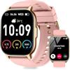 Vtkp Smartwatch Uomo Donna con Effettua o Risposta Chiamate,2.1 Orologio Smartwatch,110+ Modalità Sportive Fitness Tracker, Contapassi Sonno Cardiofrequenzimetro, IP68 Smart watch per Android iOS, Rosa