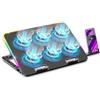 Empire Gaming - Guardian C600 Raffreddatore Portatile 12'' a 15.6'' - 6 Ventole - Velocità Regolabile - 7 Modalità RGB - 5 Altezze Regolabili - Staffa Rimovibile