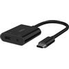 Belkin RockStar Adattatore Audio da 3.5 mm + Ricarica USB-C, Convertitore Audio USB-C Compatibile con iPad Pro 12.9'', 11, Galaxy, Pixel, OnePlus e Altri