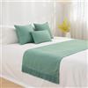 HLASMSPE Lusso Hotel Bed Runner Coperte, Sciarpa Letto Moderno Copriletto Decor Copriletto Copriletto per King Queen Size Matrimoniale, Nappa Verde, 50x180 cm Runner per Letto da 1,2 m