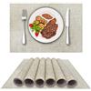 LIFEWEAR LIFEWAER Tovagliette Colazione Plastica Set di 6 Tovagliette Americane Lavabili Tovagliette Personalizzate Sottopiatti Pranzo per Tavolo da Cucina,S01 Bianco Beige