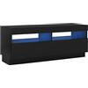 vidaXL Mobile Porta TV con Luci LED Nero 100x35x40 cm