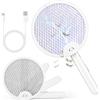Euakee Racchetta Zanzare Elettrica, 2 in 1 Antizanzare Elettrico Pieghevole Zanzare Elettrica 4000V Insetti Scacciamosche Portatile Racchetta Zanzare Elettrico con Lampada UV per Interni e Esterni