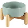 Havniva Set di ciotole rialzate in ceramica per cani e gatti da 13 cm, rialzate con supporto in legno, ciotola per cibo e acqua, per cani di razza giocattolo, gatti, gattini, ciotole per cani