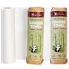 Vinsani Confezione da 2 rotoli di asciugamani da cucina riutilizzabili in bambù a 2 veli, 40 (2 x 20) fogli di asciugamani di carta da cucina super resistenti, lavabili, ultra assorbenti ed ecologici