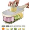 LIIGOU 6-in-1 Mandolina per Verdure Professionale Affetta Verdure Taglia Manuale Multifunzione Taglia Patate Mandolina Regolabile con 6 Affilate Intercambiabili in Acciaio Inox e Contenitore