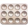 OGIBRIDI Stampo da Forno Semicircolare Vassoio per Dolci a Mezza Sfera per Muffin Crostate Torte Pane Panna Cotta Mousse Budino Cupcake Stampo Antiaderente in Acciaio al Carbonio per Dessert Creativi 12 Cavità