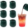 BEELUKY 6 Pezzi Bricco Latte Professionale 50ml Mini Brocca per Latte in Ceramica Lattiera Ceramica Mini Lattiera Mucca per Cappuccino con Beccuccio Bricco per Latte Art per Salsa Latte Caffè (Verde)