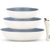 FOHERE Padelle Antiaderenti con Manico Removibile, Set 4 Padelle in Ceramica 20/24/28 CM, Padelle Induzione Per Tutti I Piani Cottura, Lavabile in Lavastoviglie e Forno, Padella Alluminio, Grigio