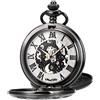 ManChDa Orologio Da Taschino Da Uomo Orologio Da Tasca Da Donna Con Catena Orologi Da Tasca Meccanici Inciso Steampunk Numeri Romani Vento A Mano Orologio Da Tasca